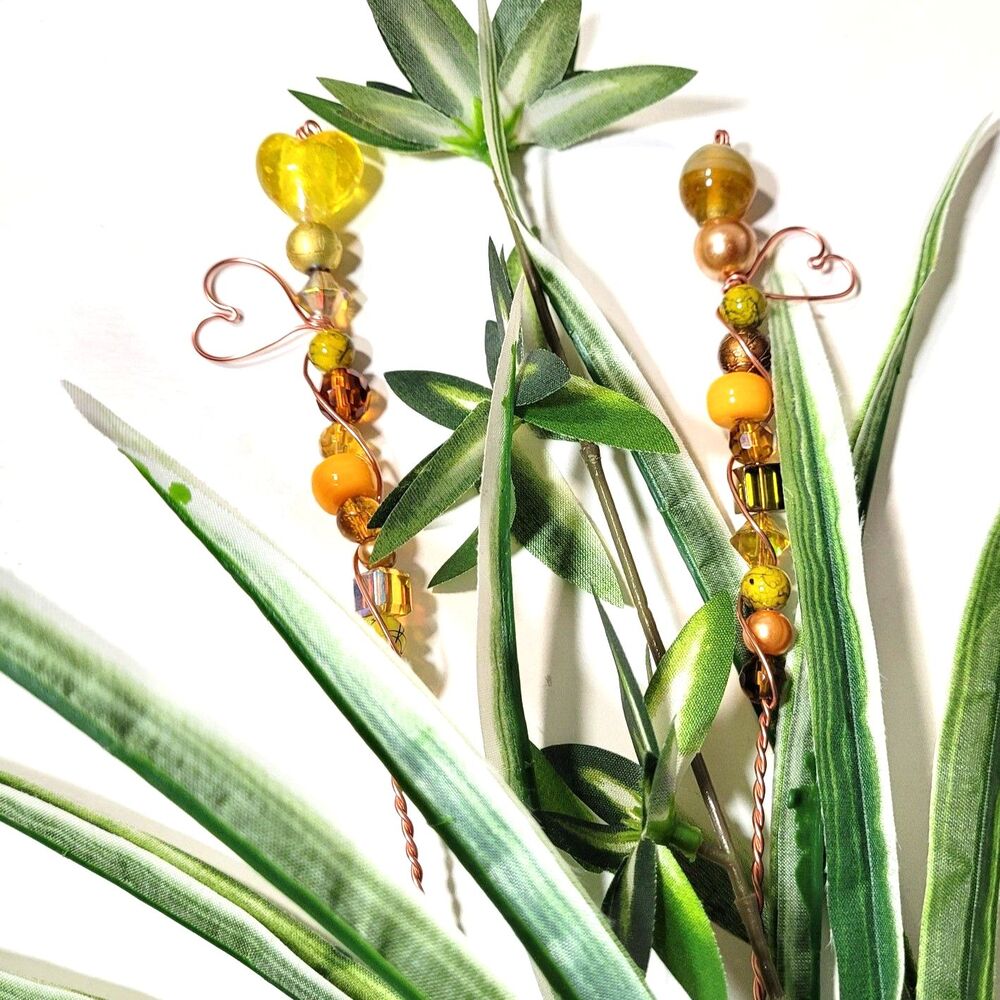 Fairy Garden Stake  058Ly# Beaded Fairy wands plant stakes suncatcher plant deco